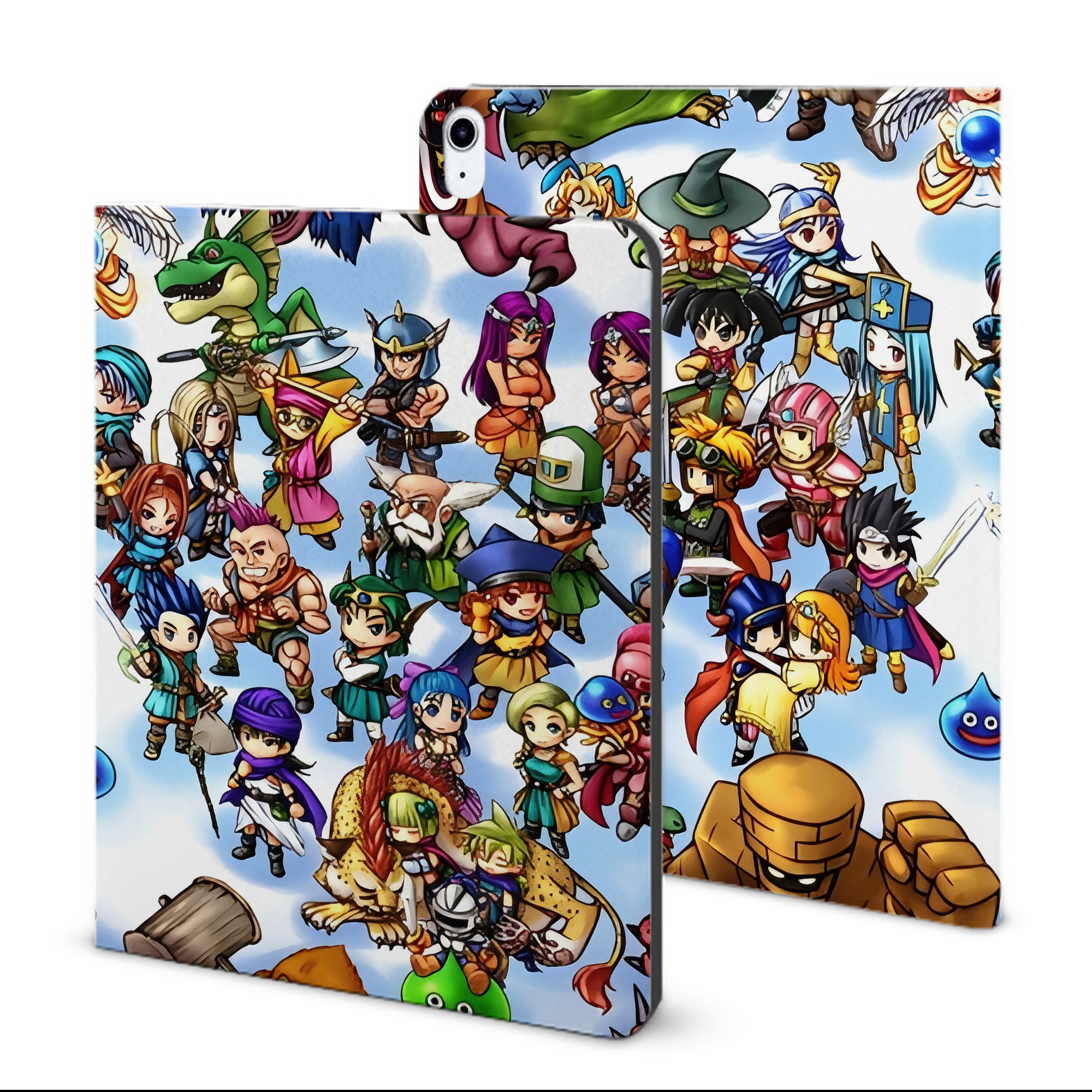 （画像用） ドラゴンクエスト Doragon Kuesuto Dragon Quest IPad ケース ブック型 PUレザー TPU 耐衝撃 軽量 薄型 ペン収納なし 全面保護 IPad 各モデル対応